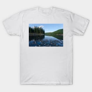 Taiga mirrored on Steward River near town of Mayo T-Shirt